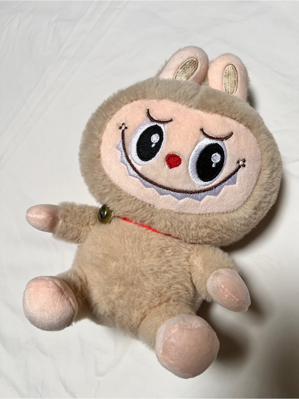 Labubu Inspired Monster Plush Bunny Rabbit Ivory With Bell 11” No Tags